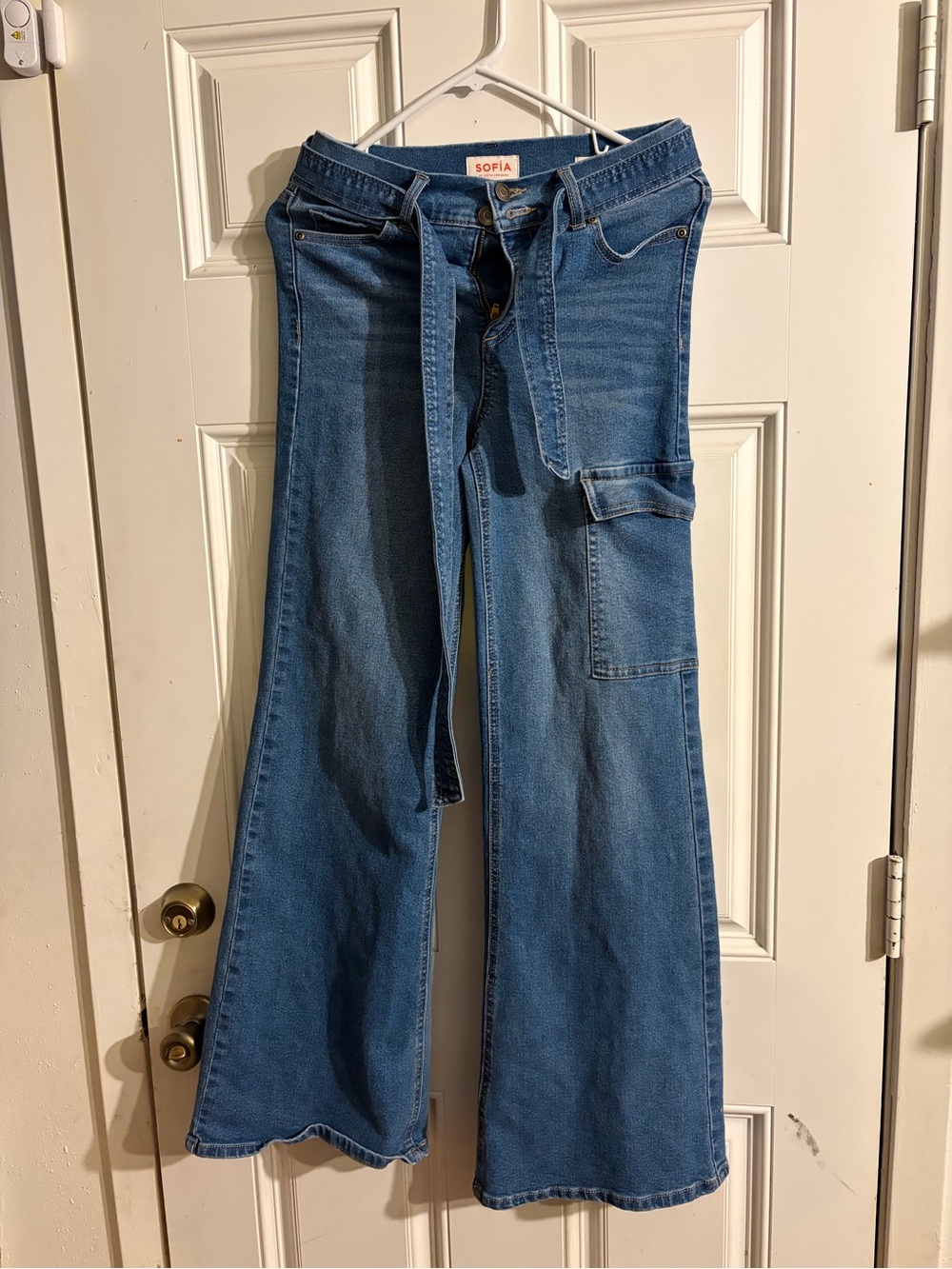 sofia by sofia vergara Medium Blue Wide-Leg Cargo Jeans
